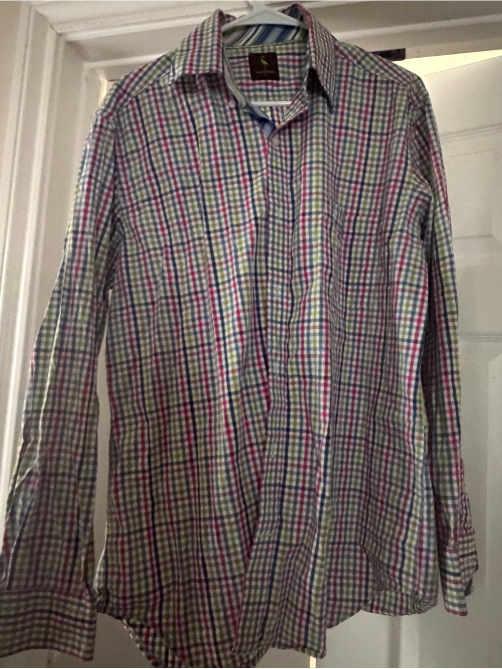 Tailorbyrd Multicolor Check Button-Down Shirt - Blue, Pink, Green
